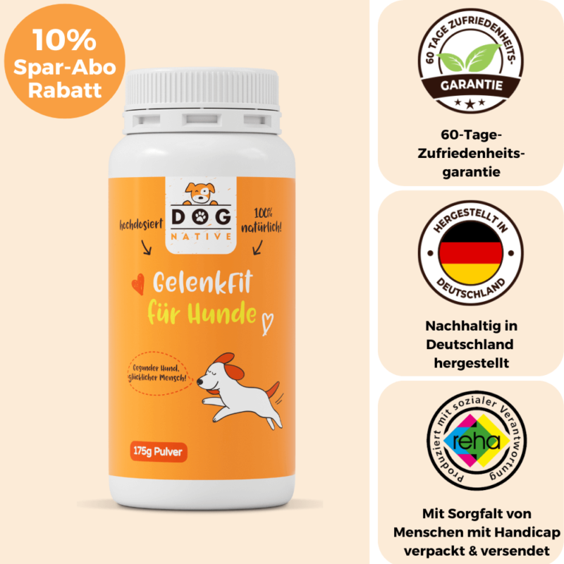 Dog-Native GelenkFit mit 60 Tage Zufriedenheitsgarantie
